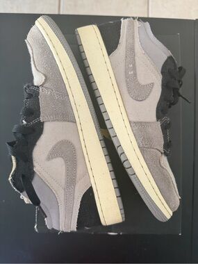 Nike Air Jordan 1 Low SE Craft GS 6.5Y Tech Grey Black Cement FD9088-002 w/ Box